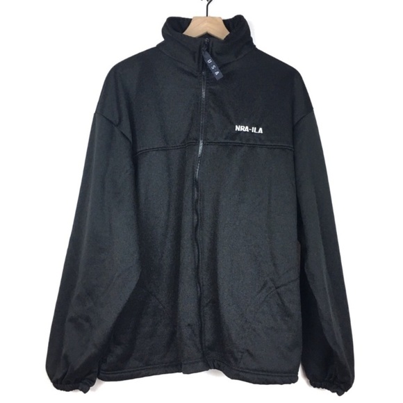 NRA Range Jacket ILA Full Zip USA Fleece Lined Solid Black Utility Size XL - Picture 1 of 7